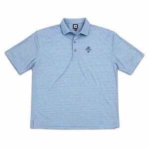 FootJoy Polo XL Blue White Stripe Golf Shirt Rip It & Sip It EUC